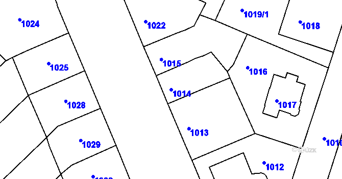 Parcela st. 1014 v KÚ Litoměřice, Katastrální mapa
