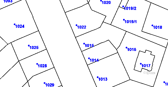 Parcela st. 1015 v KÚ Litoměřice, Katastrální mapa