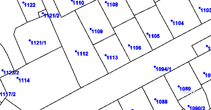 Parcela st. 1113 v KÚ Litoměřice, Katastrální mapa