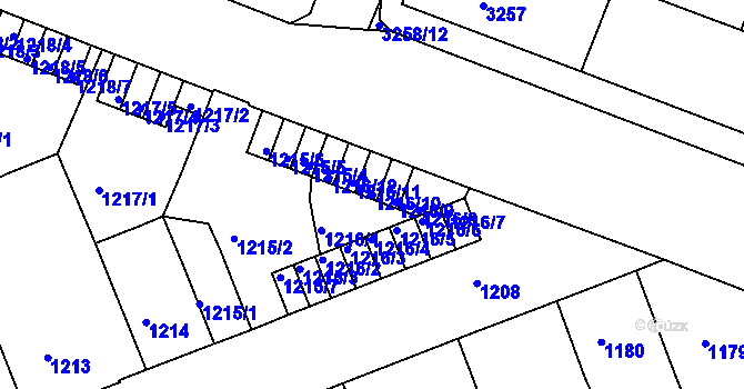 Parcela st. 1216/10 v KÚ Litoměřice, Katastrální mapa