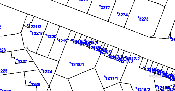 Parcela st. 1218/5 v KÚ Litoměřice, Katastrální mapa