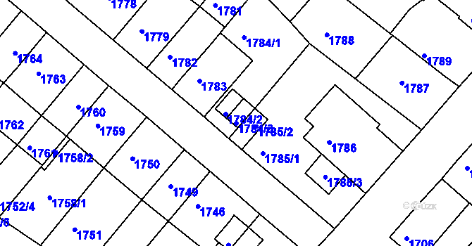 Parcela st. 1784/3 v KÚ Litoměřice, Katastrální mapa