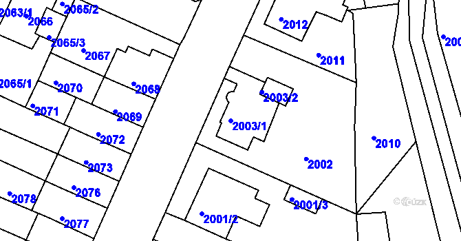 Parcela st. 2003/1 v KÚ Litoměřice, Katastrální mapa