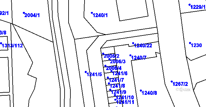 Parcela st. 2006/2 v KÚ Litoměřice, Katastrální mapa