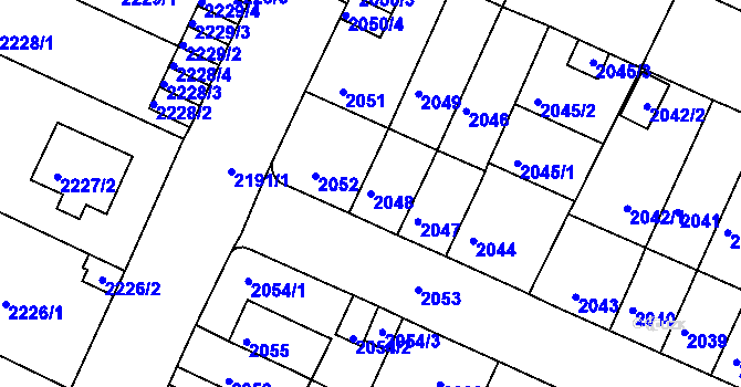 Parcela st. 2048 v KÚ Litoměřice, Katastrální mapa