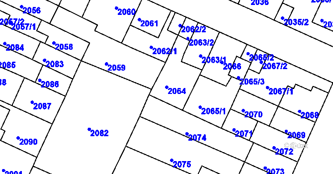 Parcela st. 2064 v KÚ Litoměřice, Katastrální mapa