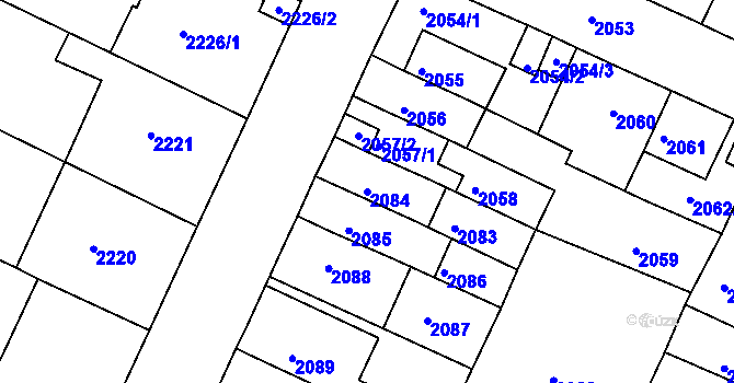 Parcela st. 2084 v KÚ Litoměřice, Katastrální mapa