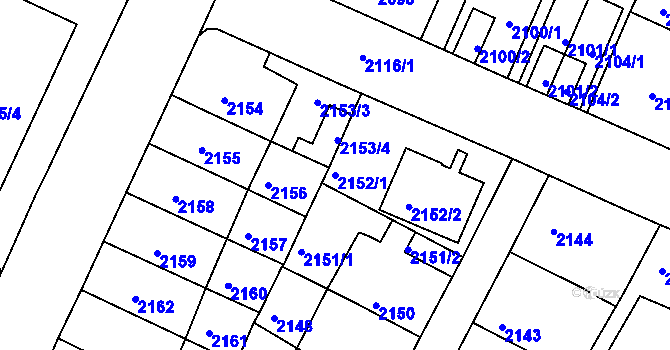Parcela st. 2152/1 v KÚ Litoměřice, Katastrální mapa