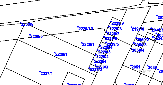 Parcela st. 2229/1 v KÚ Litoměřice, Katastrální mapa