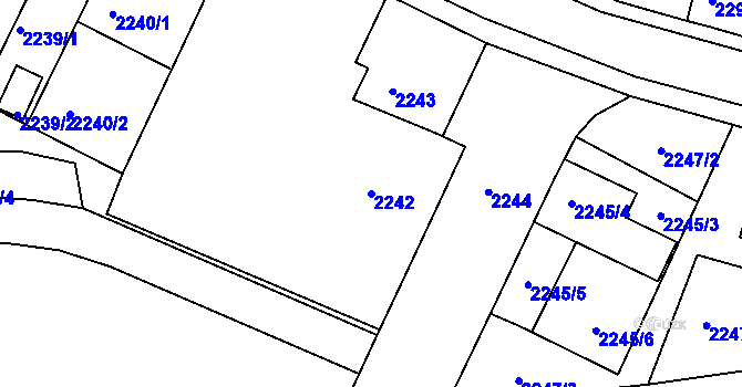 Parcela st. 2242 v KÚ Litoměřice, Katastrální mapa