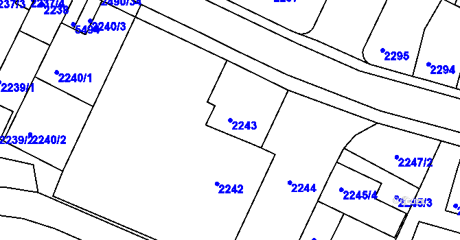 Parcela st. 2243 v KÚ Litoměřice, Katastrální mapa