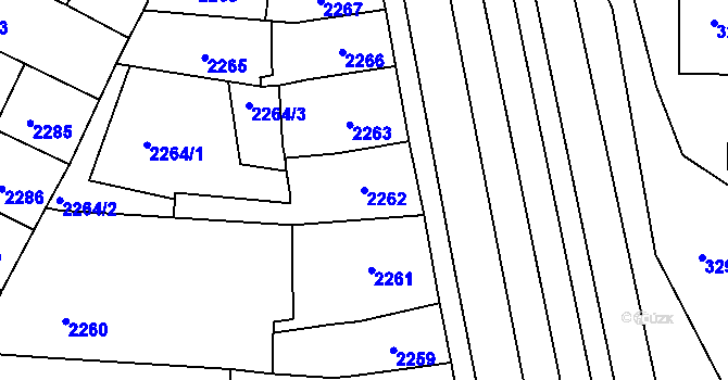 Parcela st. 2262 v KÚ Litoměřice, Katastrální mapa