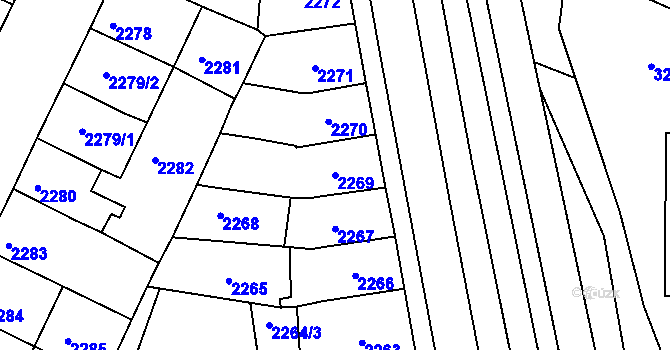 Parcela st. 2269 v KÚ Litoměřice, Katastrální mapa