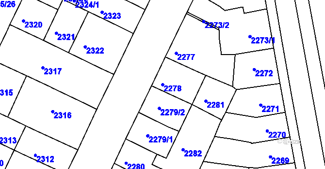 Parcela st. 2278 v KÚ Litoměřice, Katastrální mapa