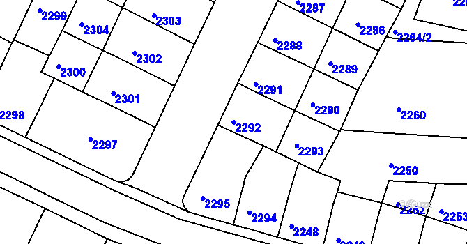 Parcela st. 2292 v KÚ Litoměřice, Katastrální mapa