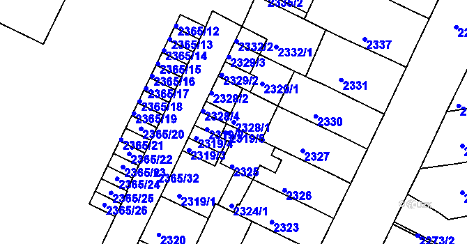 Parcela st. 2328/1 v KÚ Litoměřice, Katastrální mapa