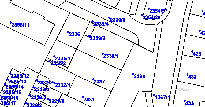 Parcela st. 2338/1 v KÚ Litoměřice, Katastrální mapa