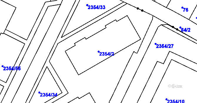 Parcela st. 2354/2 v KÚ Litoměřice, Katastrální mapa