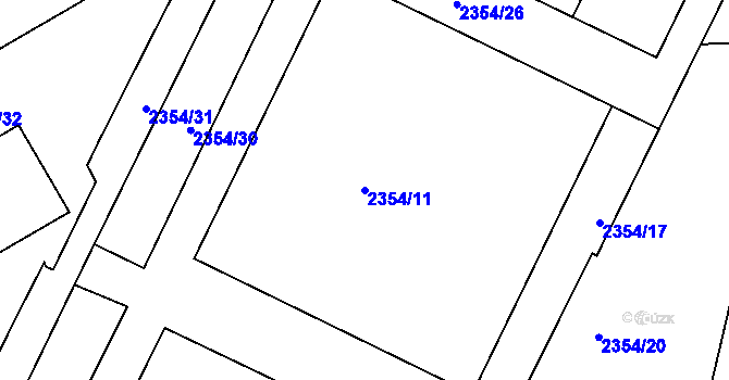 Parcela st. 2354/11 v KÚ Litoměřice, Katastrální mapa