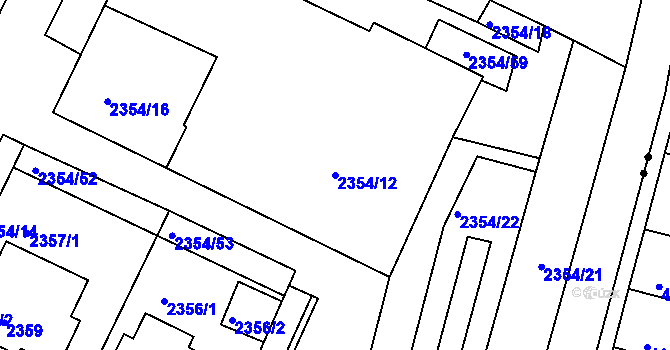Parcela st. 2354/12 v KÚ Litoměřice, Katastrální mapa