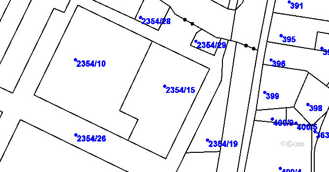 Parcela st. 2354/15 v KÚ Litoměřice, Katastrální mapa