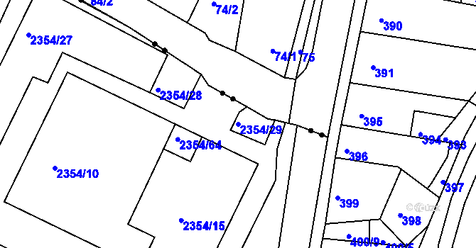 Parcela st. 2354/29 v KÚ Litoměřice, Katastrální mapa