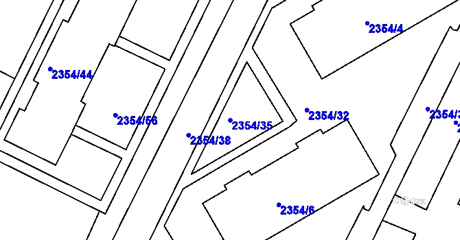 Parcela st. 2354/35 v KÚ Litoměřice, Katastrální mapa
