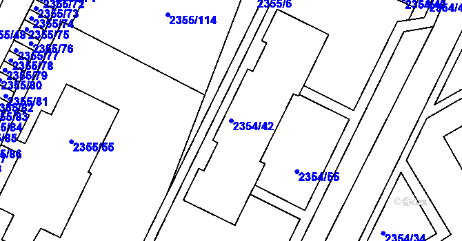 Parcela st. 2354/42 v KÚ Litoměřice, Katastrální mapa