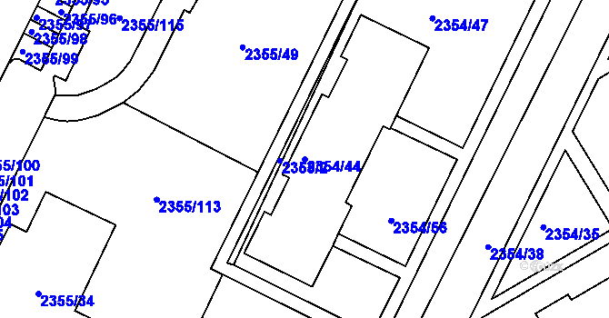 Parcela st. 2354/44 v KÚ Litoměřice, Katastrální mapa