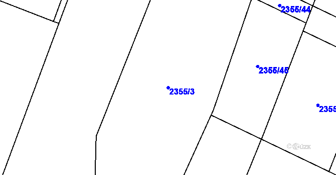Parcela st. 2355/3 v KÚ Litoměřice, Katastrální mapa