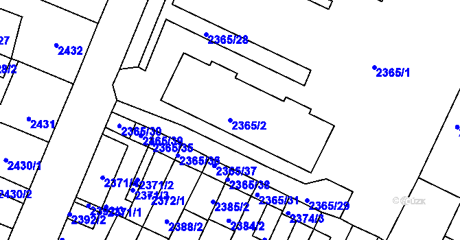 Parcela st. 2365/2 v KÚ Litoměřice, Katastrální mapa