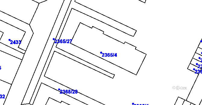 Parcela st. 2365/4 v KÚ Litoměřice, Katastrální mapa