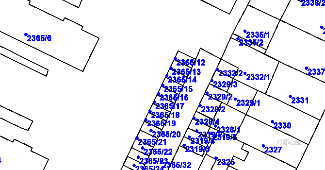 Parcela st. 2365/15 v KÚ Litoměřice, Katastrální mapa