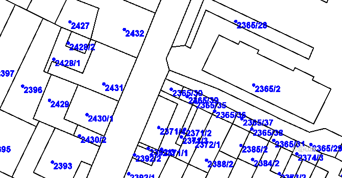 Parcela st. 2365/30 v KÚ Litoměřice, Katastrální mapa