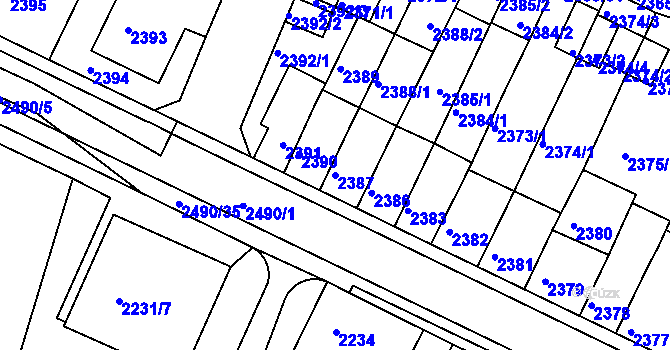 Parcela st. 2387 v KÚ Litoměřice, Katastrální mapa