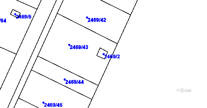 Parcela st. 2469/2 v KÚ Litoměřice, Katastrální mapa