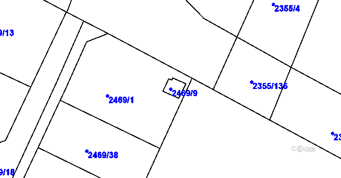 Parcela st. 2469/9 v KÚ Litoměřice, Katastrální mapa