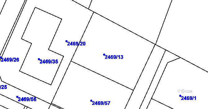 Parcela st. 2469/13 v KÚ Litoměřice, Katastrální mapa