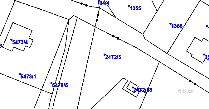 Parcela st. 2472/3 v KÚ Litoměřice, Katastrální mapa