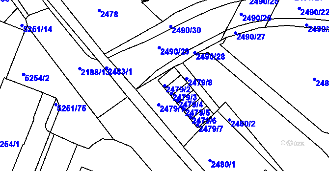 Parcela st. 2479/2 v KÚ Litoměřice, Katastrální mapa