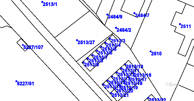 Parcela st. 2513/6 v KÚ Litoměřice, Katastrální mapa