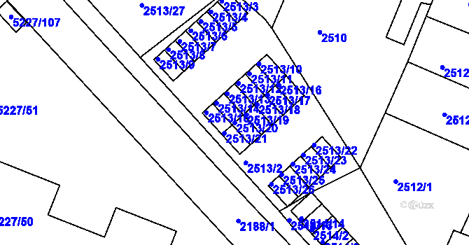 Parcela st. 2513/20 v KÚ Litoměřice, Katastrální mapa