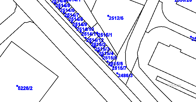 Parcela st. 2515/4 v KÚ Litoměřice, Katastrální mapa