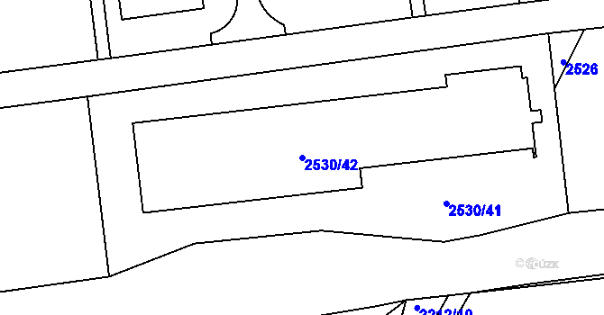 Parcela st. 2530/42 v KÚ Litoměřice, Katastrální mapa