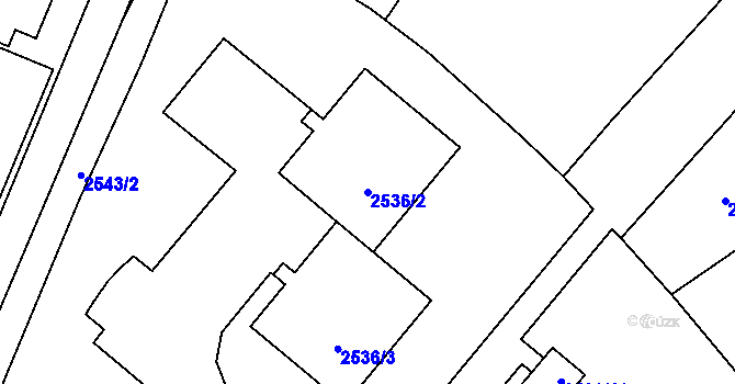 Parcela st. 2536/2 v KÚ Litoměřice, Katastrální mapa