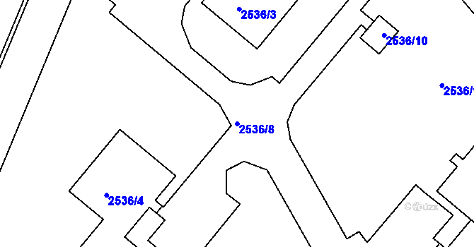 Parcela st. 2536/8 v KÚ Litoměřice, Katastrální mapa