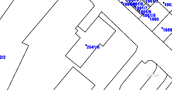 Parcela st. 2541/6 v KÚ Litoměřice, Katastrální mapa