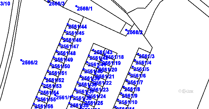 Parcela st. 2561/18 v KÚ Litoměřice, Katastrální mapa