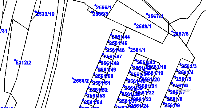 Parcela st. 2561/47 v KÚ Litoměřice, Katastrální mapa