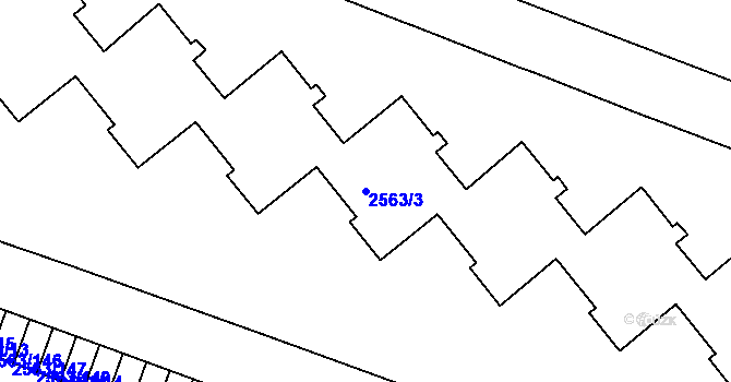 Parcela st. 2563/3 v KÚ Litoměřice, Katastrální mapa